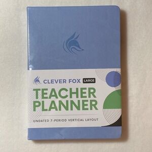 Clever Fox‎ Teacher Lesson Planner Large Undated 7-Period Vertical Layout Blue
